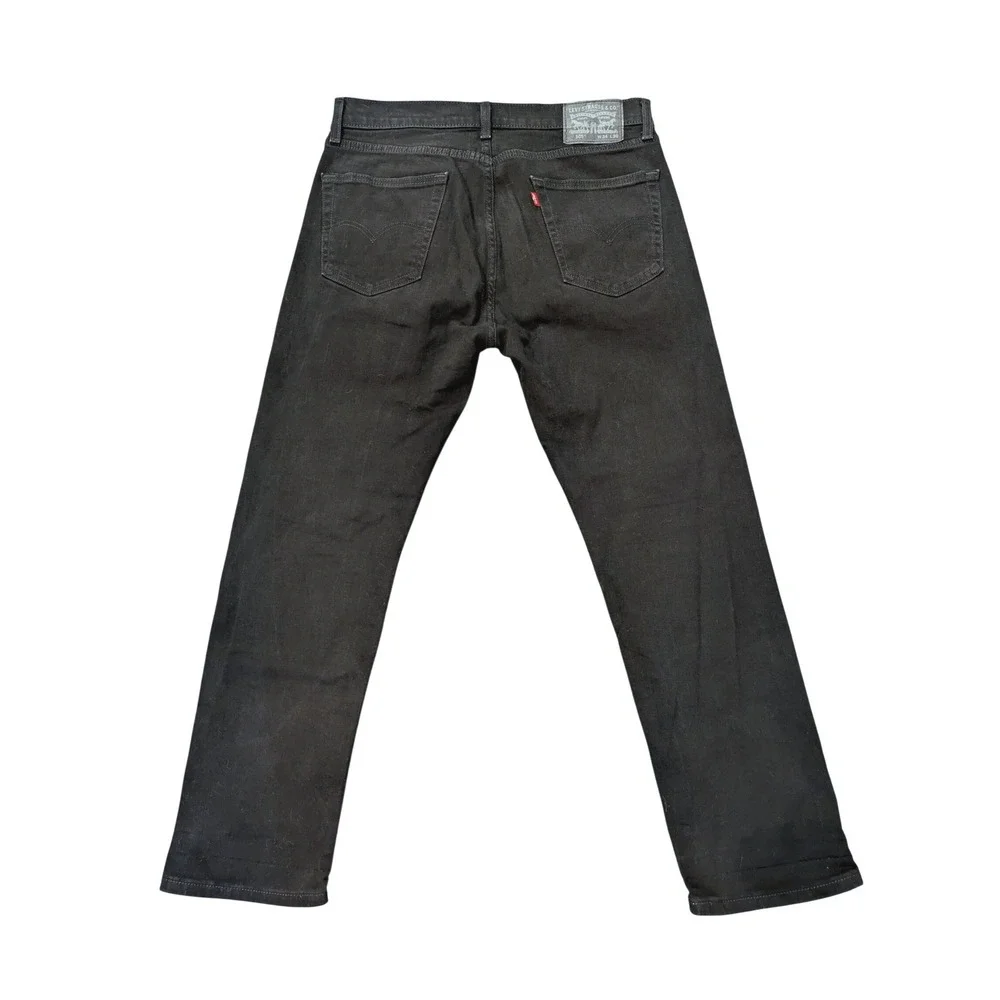 Levis 505 Regular Fit Black Straight Leg Jeans Mens W34 L30 00505-1469 Stretch